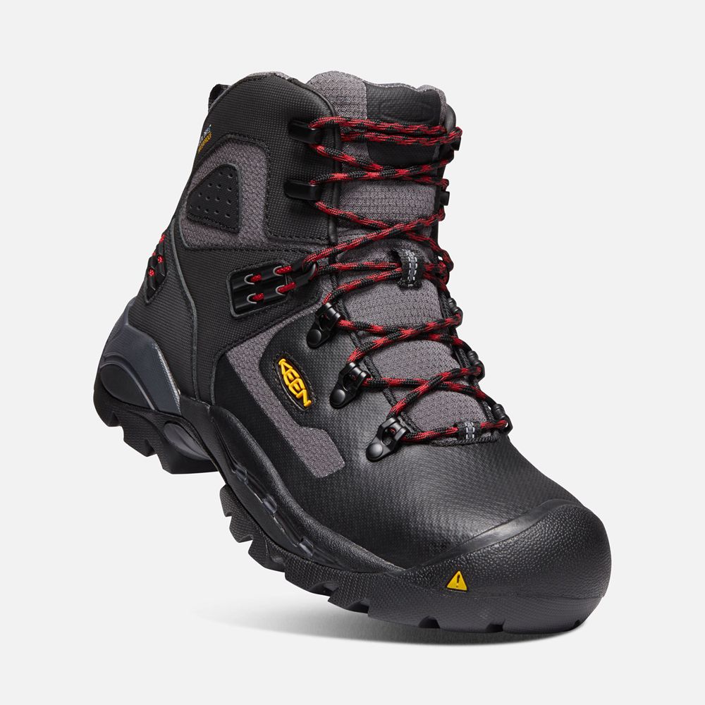 Keen Laarzen Heren Zwart - St. Paul 6\" Wp (Carbon-Fiber Toe) - 37468-MWNO